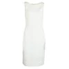 Oscar De La Renta Cream Textured Sleeveless Dress S For Women