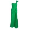 Oscar De La Renta Green Silk Chiffon One Shoulder Ruched Gown XS For Women -Oscar de la Renta Sales Shop luxury women oscar de la rentaslug used clothes p108164 0001