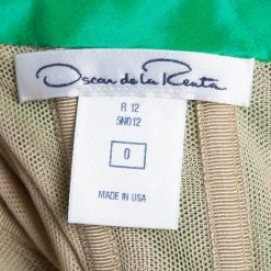 Oscar De La Renta Green Silk Chiffon One Shoulder Ruched Gown XS For Women -Oscar de la Renta Sales Shop luxury women oscar de la rentaslug used clothes p108164 0005