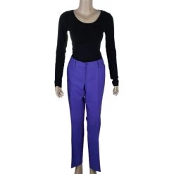 Oscar De La Renta Purple Wool Tapered Trousers S For Women -Oscar de la Renta Sales Shop luxury women oscar de la rentaslug used clothes p10894 0002
