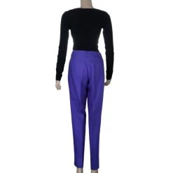 Oscar De La Renta Purple Wool Tapered Trousers S For Women -Oscar de la Renta Sales Shop luxury women oscar de la rentaslug used clothes p10894 0003