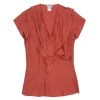 Oscar De La Renta Red Silk Bow Top S For Women