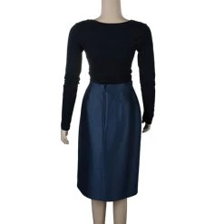Oscar De La Renta Navy High Waist Skirt M For Women -Oscar de la Renta Sales Shop luxury women oscar de la rentaslug used clothes p10913 003