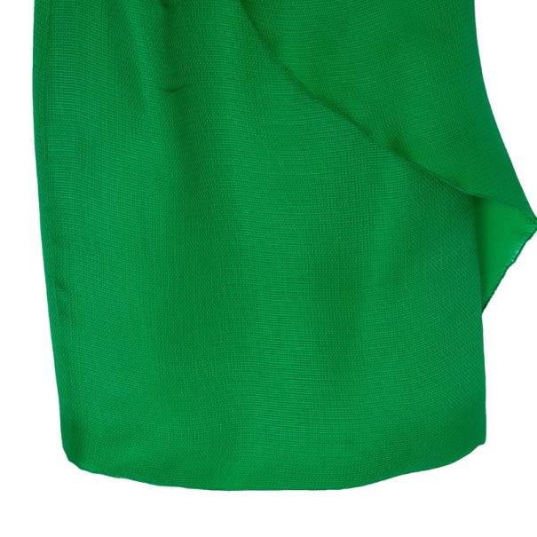 Oscar De La Renta Green Kelly Basketweave Silk-gazar Dress M For Women 9 Oscar De La Renta Green Kelly Basketweave Silk-gazar Dress M For Women - Image 7
