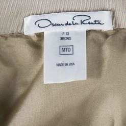 Oscar De La Renta Beige Embellished Silk Organza Pencil Skirt L For Women -Oscar de la Renta Sales Shop luxury women oscar de la rentaslug used clothes p111965 005