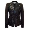 Oscar De La Renta Dark Brown Embellished Jacket S For Women