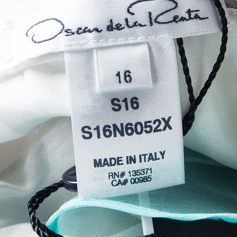 Oscar De La Renta Grey Floral Print Contrast Lined Draped Sleeveless Dress XL For Women 7 Oscar De La Renta Grey Floral Print Contrast Lined Draped Sleeveless Dress XL For Women - Image 5