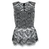 Oscar De La Renta Monochrome Eyelet Embroidered Sleeveless Top M For Women -Oscar de la Renta Sales Shop luxury women oscar de la rentaslug used clothes p113075 0001