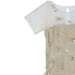 Oscar De La Renta Gold Tulle Embroidered Dress L For Women -Oscar de la Renta Sales Shop luxury women oscar de la rentaslug used clothes p11378 005