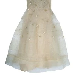 Oscar De La Renta Gold Tulle Embroidered Dress L For Women -Oscar de la Renta Sales Shop luxury women oscar de la rentaslug used clothes p11378 008