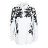 Oscar De La Renta White Stretch Cotton Contrast Lace Applique Detail Shirt M For Women