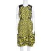 Oscar De La Renta Yellow And Black Embossed Floral Jacquard Lace Detail Dress L For Women -Oscar de la Renta Sales Shop luxury women oscar de la rentaslug used clothes p156866 0001