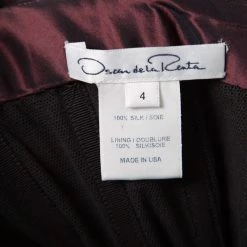 Oscar De La Renta Burgundy Silk Tiered Belted Sleeveless Gown S For Women -Oscar de la Renta Sales Shop luxury women oscar de la rentaslug used clothes p156877 0005
