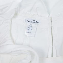 Oscar De La Renta White Silk Ruffled Blouse M For Women -Oscar de la Renta Sales Shop luxury women oscar de la rentaslug used clothes p16000 004