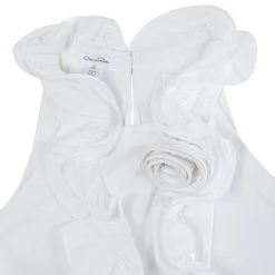 Oscar De La Renta White Silk Ruffled Blouse M For Women -Oscar de la Renta Sales Shop luxury women oscar de la rentaslug used clothes p16000 005
