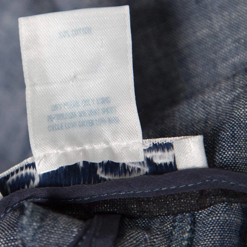 Oscar De La Renta Blue Cotton High Waisted Wide Leg Trousers M For Women 8 Oscar De La Renta Blue Cotton High Waisted Wide Leg Trousers M For Women - Image 6