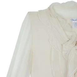 Oscar De La Renta White Front Ruffle Chiffon Top S For Women -Oscar de la Renta Sales Shop luxury women oscar de la rentaslug used clothes p17154 005