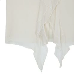 Oscar De La Renta White Front Ruffle Chiffon Top S For Women -Oscar de la Renta Sales Shop luxury women oscar de la rentaslug used clothes p17154 010
