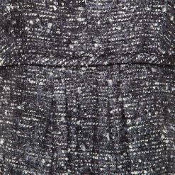 Oscar De La Renta Grey Textured Lurex Plunge Neck Detail Short Sleeve Dress M For Women -Oscar de la Renta Sales Shop luxury women oscar de la rentaslug used clothes p172473 003