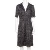 Oscar De La Renta Grey Textured Lurex Plunge Neck Detail Short Sleeve Dress M For Women -Oscar de la Renta Sales Shop luxury women oscar de la rentaslug used clothes p172473 006