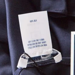 Oscar De La Renta Navy Blue Satin Cowl Neck Long Sleeve Blouse L For Women -Oscar de la Renta Sales Shop luxury women oscar de la rentaslug used clothes p172474 001