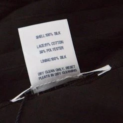 Oscar De La Renta Black Pleated Silk Lace Insert Skirt L For Women -Oscar de la Renta Sales Shop luxury women oscar de la rentaslug used clothes p172478 003