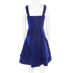 Oscar De La Renta Cobalt Blue Silk Fit And Flare Sleeveless Dress S For Women -Oscar de la Renta Sales Shop luxury women oscar de la rentaslug used clothes p176233 004