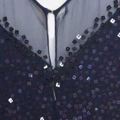 Oscar De La Renta Navy Blue Embellished Tulle Faux Feather Gown XL For Women -Oscar de la Renta Sales Shop luxury women oscar de la rentaslug used clothes p180940 005