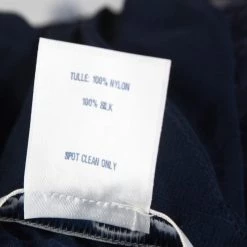 Oscar De La Renta Navy Blue Embellished Tulle Faux Feather Gown XL For Women -Oscar de la Renta Sales Shop luxury women oscar de la rentaslug used clothes p180940 006