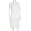 Oscar De La Renta White Chiffon And Tweed Lace Applique Sleeveless Dress S For Women -Oscar de la Renta Sales Shop luxury women oscar de la rentaslug used clothes p185619 004
