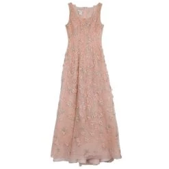 Oscar De La Renta Pink Floral Embellished Evening Gown Spring 2013 L For Women