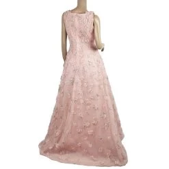 Oscar De La Renta Pink Floral Embellished Evening Gown Spring 2013 L For Women -Oscar de la Renta Sales Shop luxury women oscar de la rentaslug used clothes p20878 0003