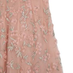 Oscar De La Renta Pink Floral Embellished Evening Gown Spring 2013 L For Women -Oscar de la Renta Sales Shop luxury women oscar de la rentaslug used clothes p20878 0008