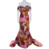 Oscar De La Renta Pink Floral Print Silk Ruched Strapless Evening Gown L For Women -Oscar de la Renta Sales Shop luxury women oscar de la rentaslug used clothes p215476 001