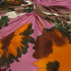 Oscar De La Renta Pink Floral Print Silk Ruched Strapless Evening Gown L For Women -Oscar de la Renta Sales Shop luxury women oscar de la rentaslug used clothes p215476 006