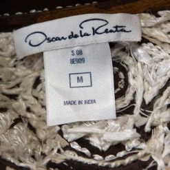 Oscar De La Renta Brown Tribal Print Silk Embroidered Kaftan Dress M For Women -Oscar de la Renta Sales Shop luxury women oscar de la rentaslug used clothes p217486 005