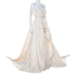 Oscar De La Renta Off White Embellished Silk Strapless Layered Tulle Wedding Gown L For Women -Oscar de la Renta Sales Shop luxury women oscar de la rentaslug used clothes p218513 002