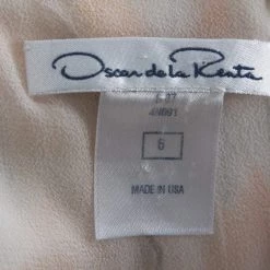 Oscar De La Renta White & Yellow Floral Print Frayed Neckline Sleeveless Dress M For Women -Oscar de la Renta Sales Shop luxury women oscar de la rentaslug used clothes p230342 004