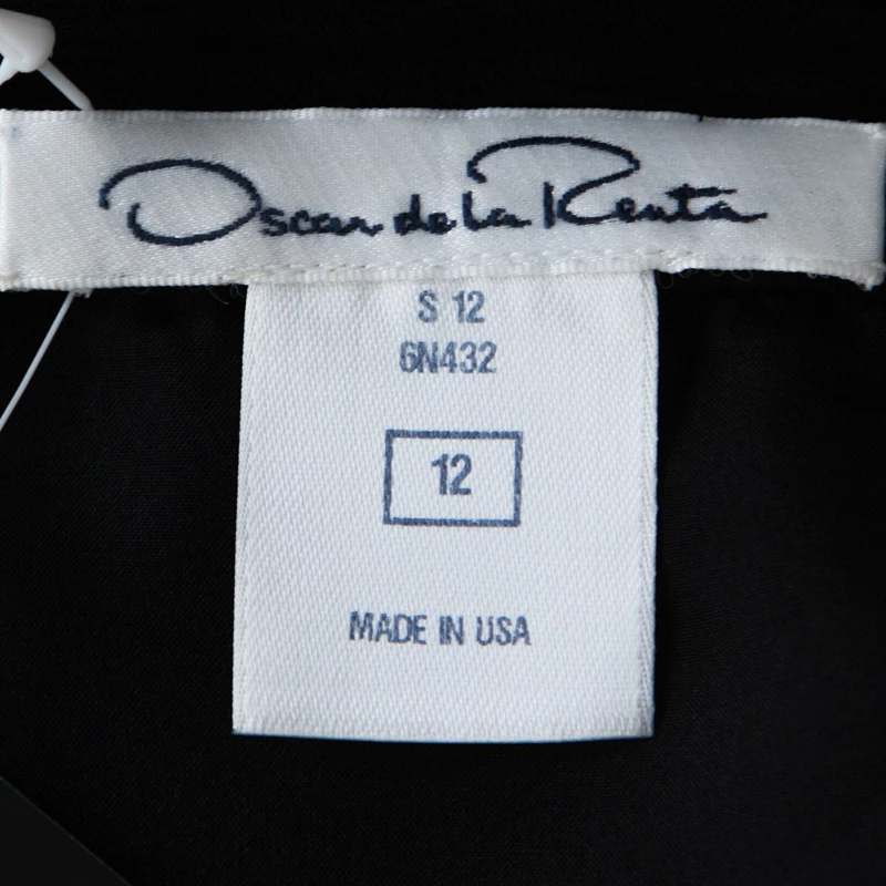 Oscar De La Renta Black Crinkle Chiffon Maxi Skirt L For Women 7 Oscar De La Renta Black Crinkle Chiffon Maxi Skirt L For Women - Image 5