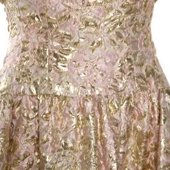 Oscar De La Renta Pink And Gold Brocade Strapless Asymmetrical Dress S For Women -Oscar de la Renta Sales Shop luxury women oscar de la rentaslug used clothes p247889 004
