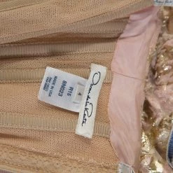 Oscar De La Renta Pink And Gold Brocade Strapless Asymmetrical Dress S For Women -Oscar de la Renta Sales Shop luxury women oscar de la rentaslug used clothes p247889 005