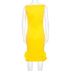 Oscar De La Renta Yellow Stretch Cotton Ruffled Hem Midi Dress S For Women 10 Oscar De La Renta Yellow Stretch Cotton Ruffled Hem Midi Dress S For Women -Oscar de la Renta Sales Shop luxury women oscar de la rentaslug used clothes p247937 003