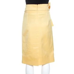 Oscar De La Renta Yellow Silk Waist Tie Detail Pencil Skirt M For Women 9 Oscar De La Renta Yellow Silk Waist Tie Detail Pencil Skirt M For Women -Oscar de la Renta Sales Shop luxury women oscar de la rentaslug used clothes p258178 004
