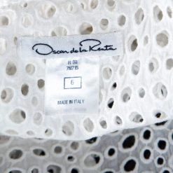 Oscar De La Renta White Eyelet Lace Ruffle Detail Top M For Women -Oscar de la Renta Sales Shop luxury women oscar de la rentaslug used clothes p258267 002