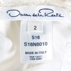 Oscar De La Renta White Eyelet Cotton Cross Front Dress S For Women -Oscar de la Renta Sales Shop luxury women oscar de la rentaslug used clothes p270212 005