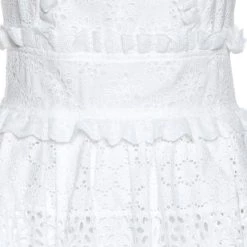 Oscar De La Renta White Eyelet Cotton Cross Front Dress S For Women -Oscar de la Renta Sales Shop luxury women oscar de la rentaslug used clothes p270212 007