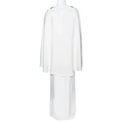 Oscar De La Renta Ivory Silk Sequin Embellished Cape Gown M For Women -Oscar de la Renta Sales Shop luxury women oscar de la rentaslug used clothes p275463 003