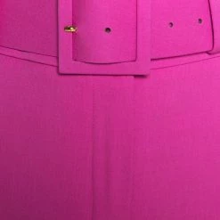 Oscar De La Renta Pink Stretch Wool Belted Culottes XL For Women -Oscar de la Renta Sales Shop luxury women oscar de la rentaslug used clothes p276460 004