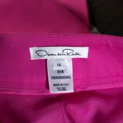 Oscar De La Renta Pink Stretch Wool Belted Culottes XL For Women -Oscar de la Renta Sales Shop luxury women oscar de la rentaslug used clothes p276460 1583409168 007