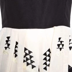 Oscar De La Renta Monochrome Silk Embellished Sleeveless Dress S For Women -Oscar de la Renta Sales Shop luxury women oscar de la rentaslug used clothes p280525 001